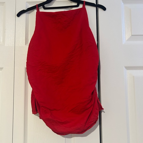 Madewell Ruched Squareneck Tank in Linen - Picture 4 of 6